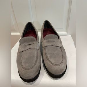 Munro Katie Wedge Slip On Gray Grey Suede Penny Loafers Size 10 M